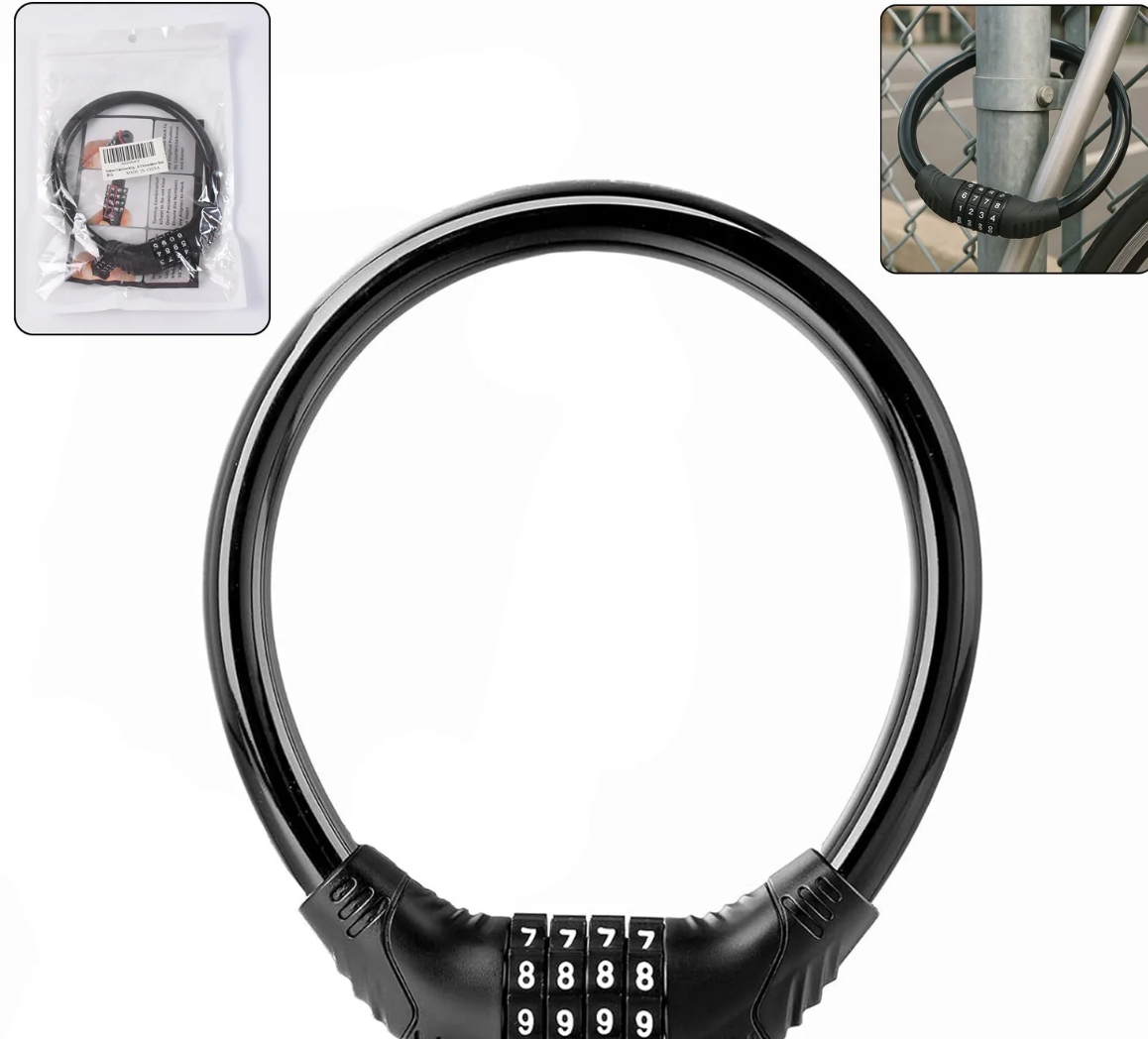 FortiLock 4-Digit Bike bicycle Cable combination lock