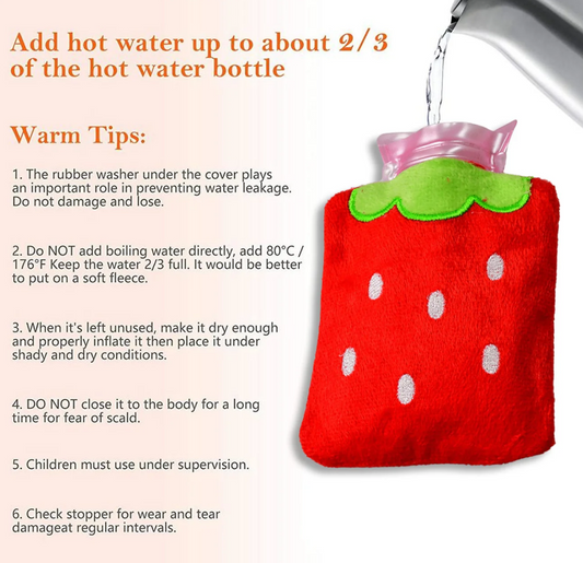 Strawberry Design Relief: Mini Hot Water Bag for Neck & Shoulders
