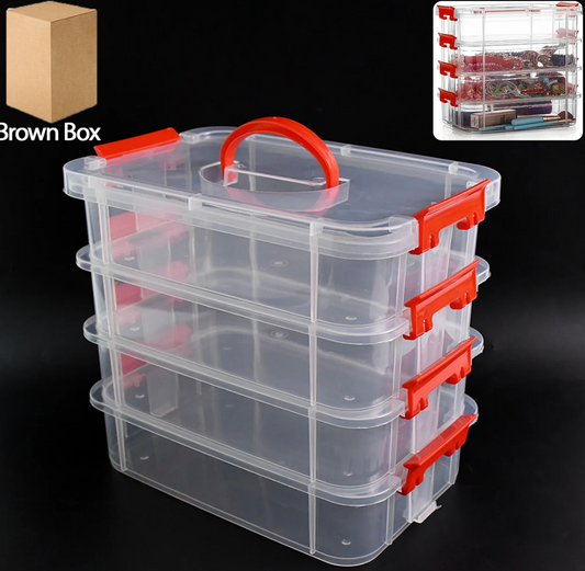 4-Layer Transparent Multipurpose Plastic Storage Box