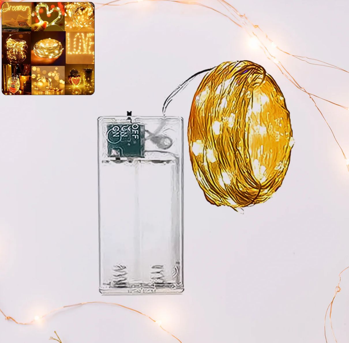 LED Flexible Wire Waterproof Lights for Party (2AA Battery Operated, Battery not included)