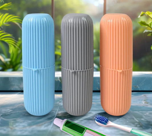 Capsule Shape Travel Toothbrush Toothpaste Case Holder
