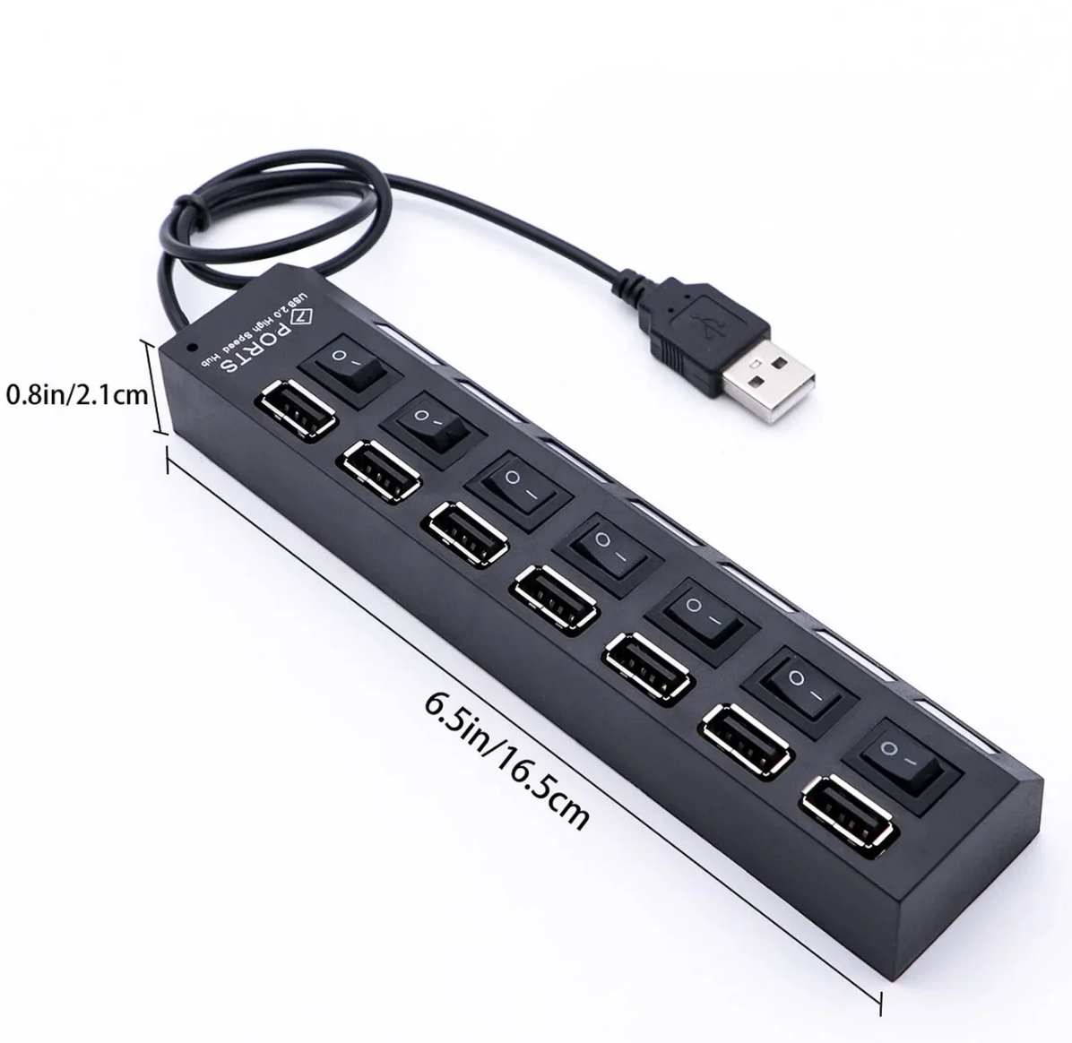 USB Splitter Multi Port USB 2.0 Hub, 7 Port