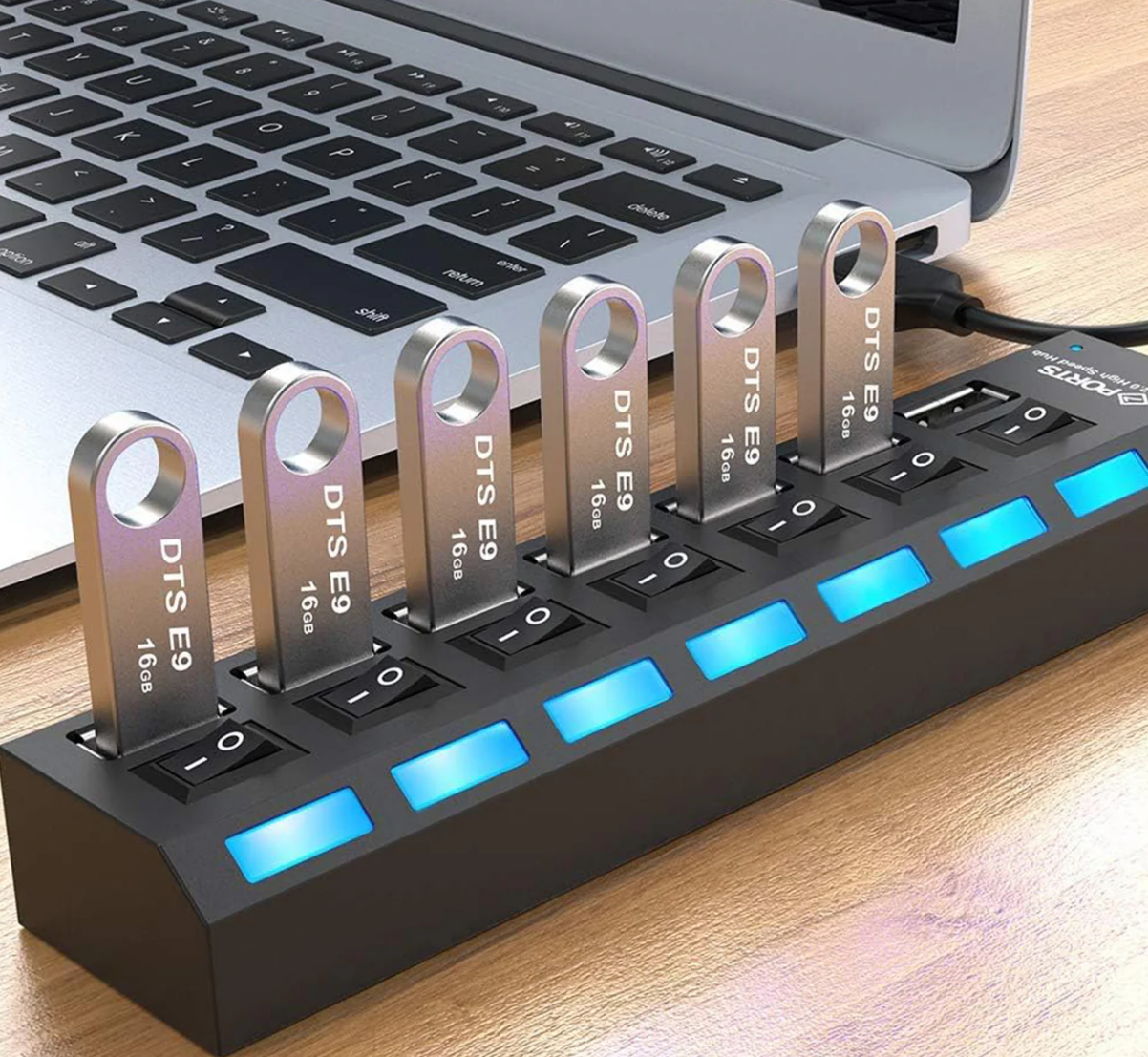 USB Splitter Multi Port USB 2.0 Hub, 7 Port