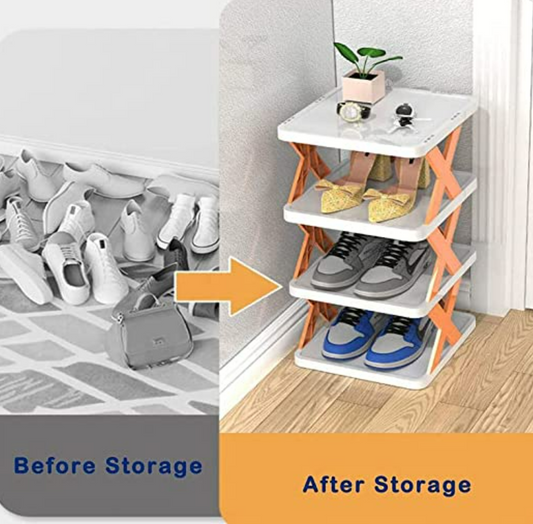 4 LAYER SHOES STAND, SHOE TOWER RACK SUIT FOR SMALL SPACES,