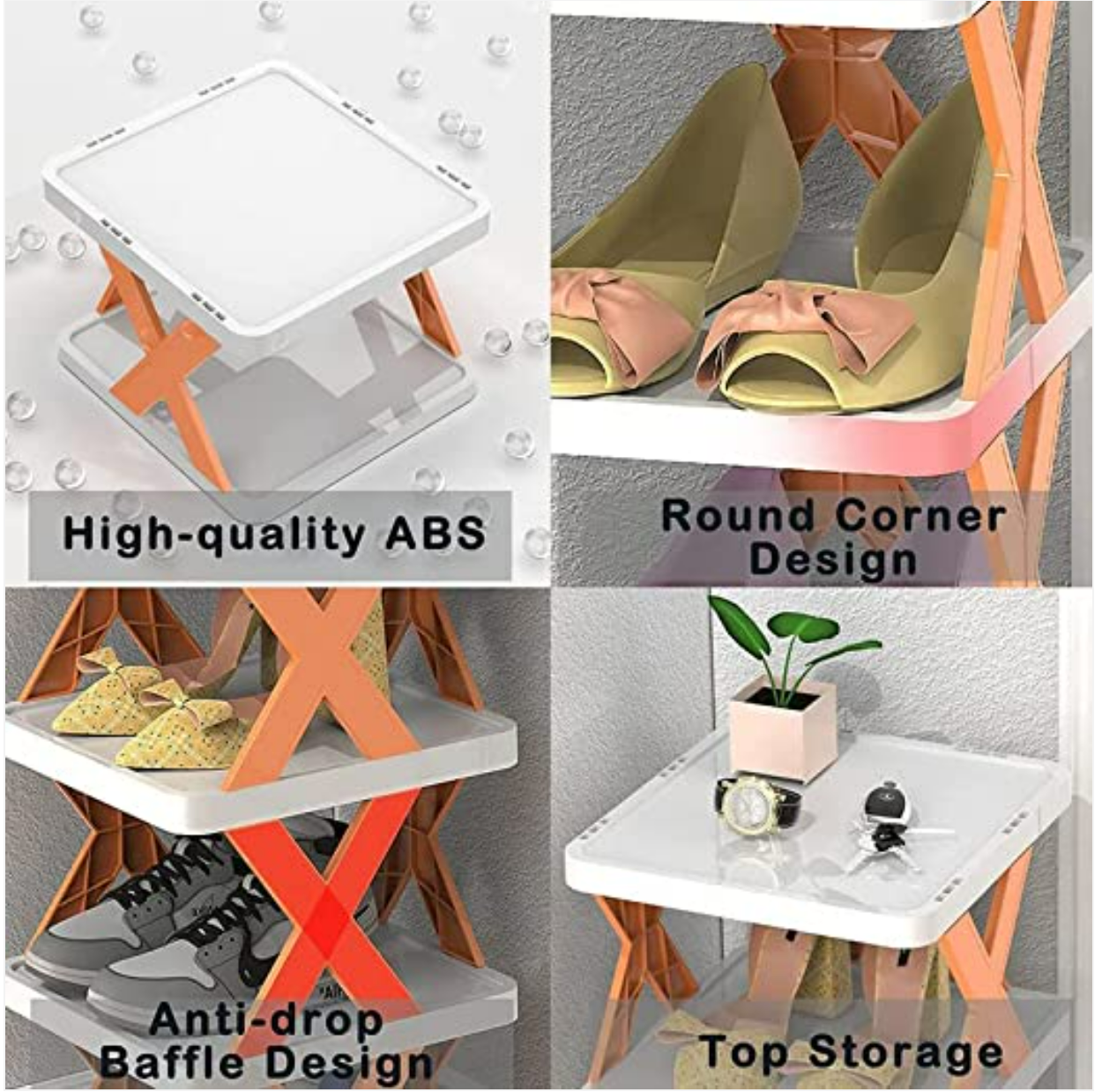 4 LAYER SHOES STAND, SHOE TOWER RACK SUIT FOR SMALL SPACES,