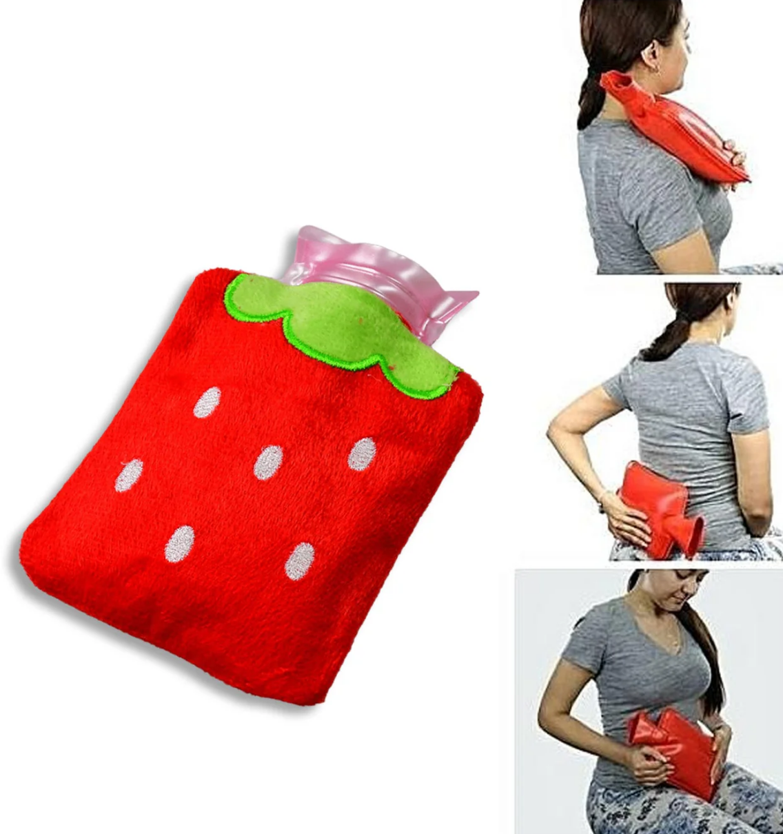 Strawberry Design Relief: Mini Hot Water Bag for Neck & Shoulders