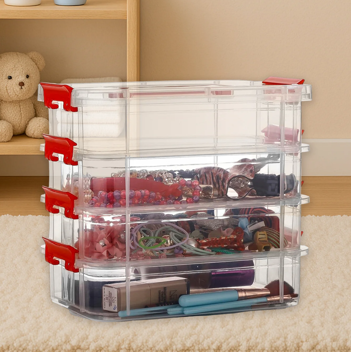 4-Layer Transparent Multipurpose Plastic Storage Box