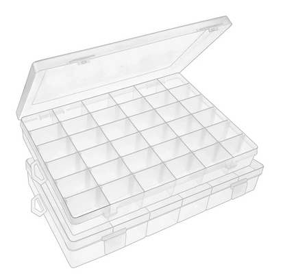 36 Grids Clear Plastic Organizer Jewellry Storage Box with Adjustable Dividers