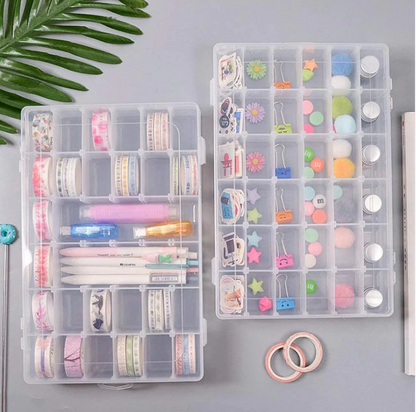 36 Grids Clear Plastic Organizer Jewellry Storage Box with Adjustable Dividers