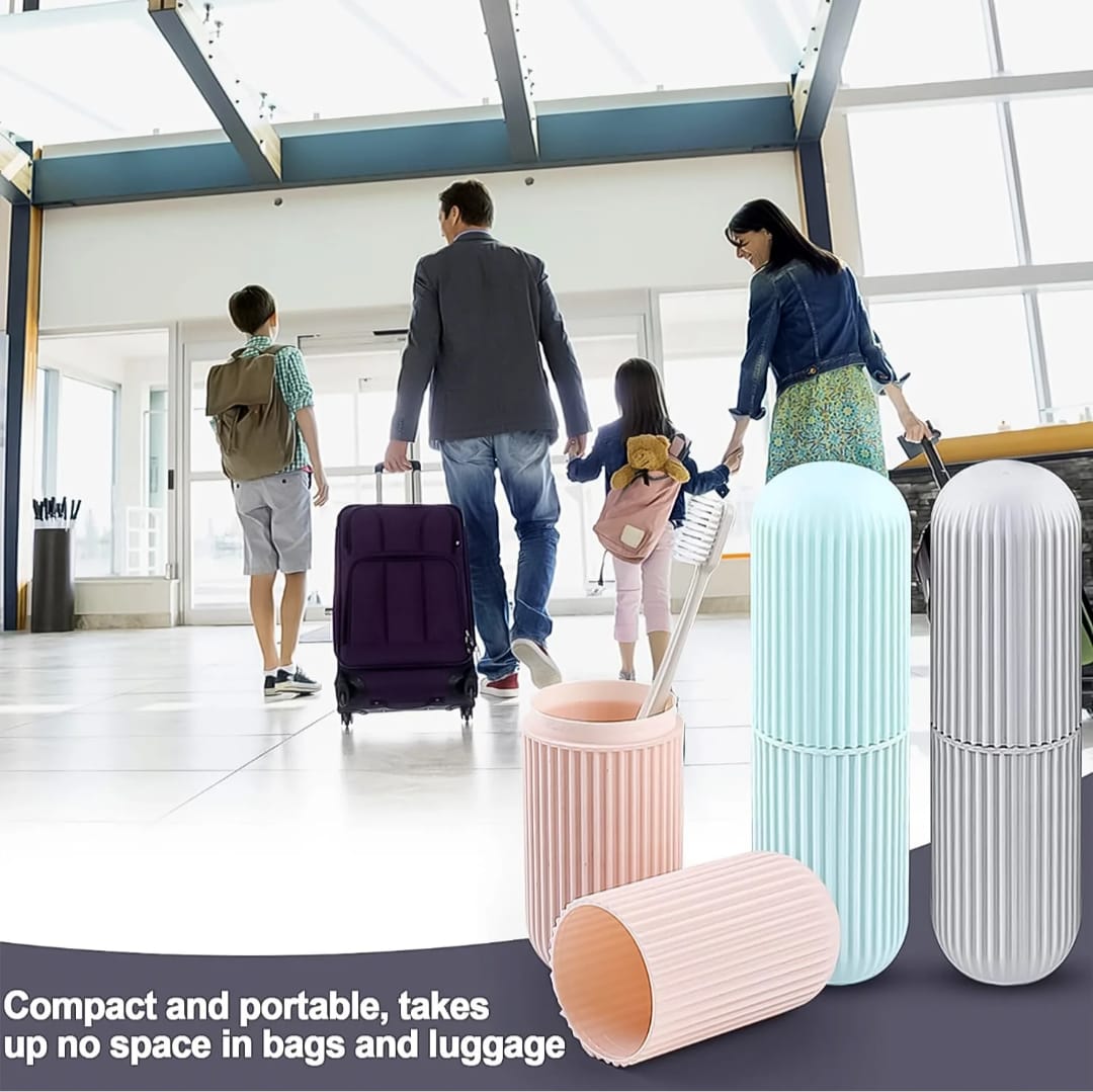Capsule Shape Travel Toothbrush Toothpaste Case Holder